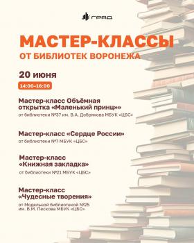 Творческая мастерская от Библиотек Воронежа в Сити-парке «Град»
